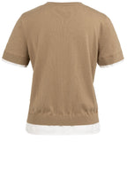 Khaki Green Layered Effect Knit Top