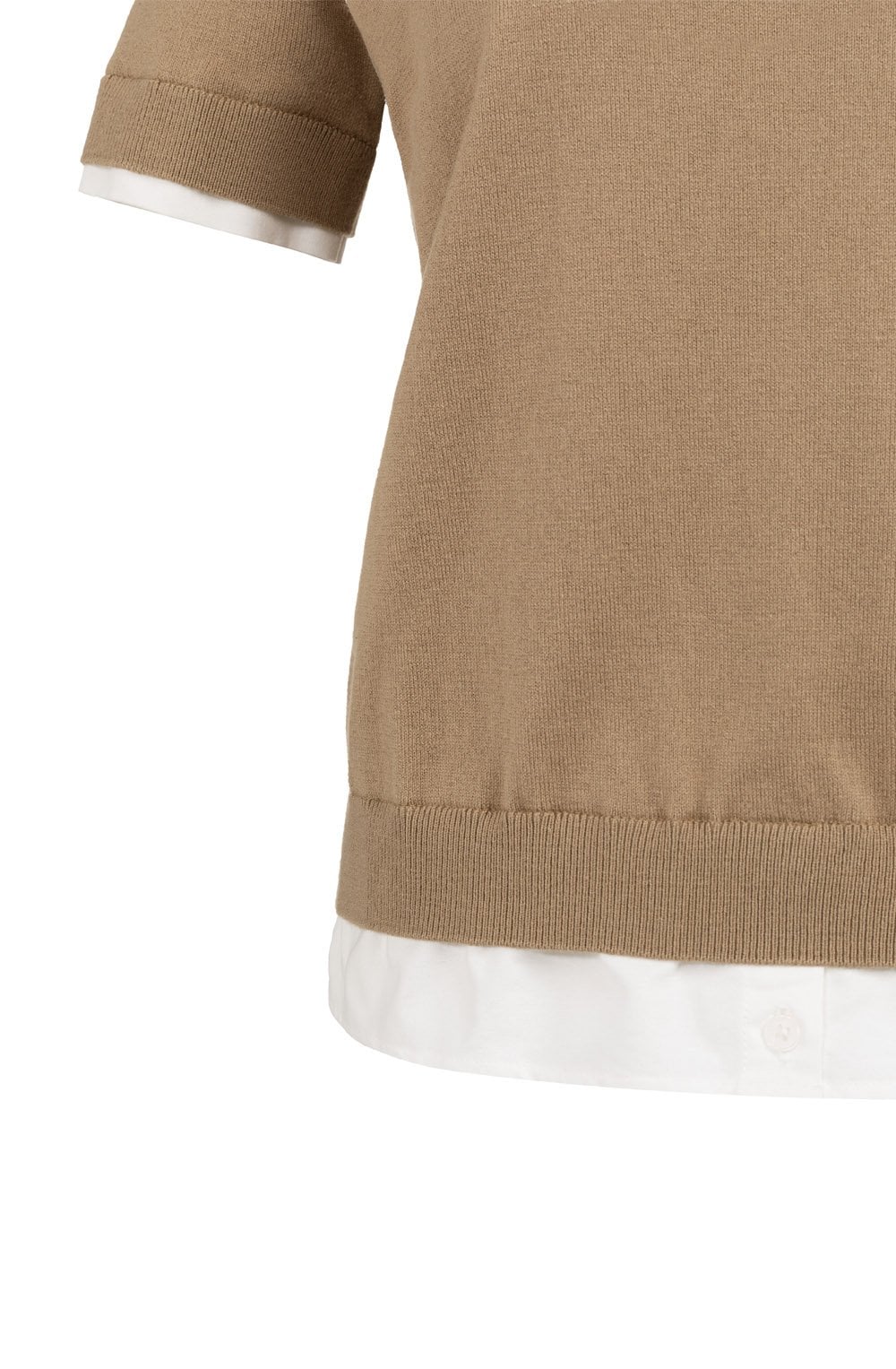 Khaki Green Layered Effect Knit Top