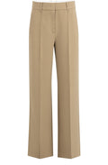 Khaki Green Raw Seam Detail Wide Leg Trousers