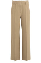 Khaki Green Raw Seam Detail Wide Leg Trousers