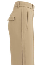 Khaki Green Raw Seam Detail Wide Leg Trousers
