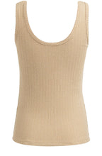 Khaki Green Ribbed Vest Top