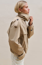 Khaki Green Short Trench Bomber Jacket