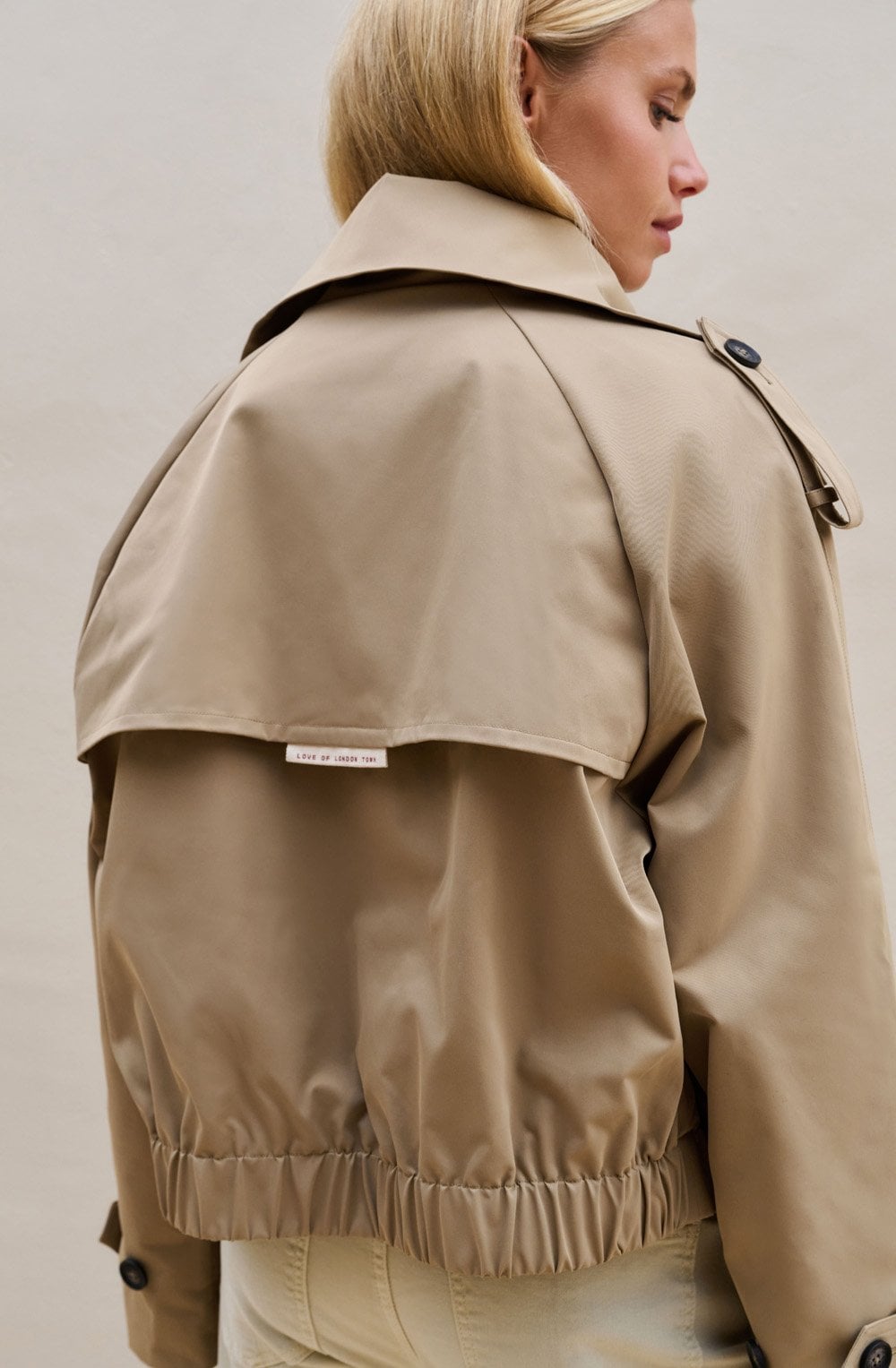 Khaki Green Short Trench Bomber Jacket