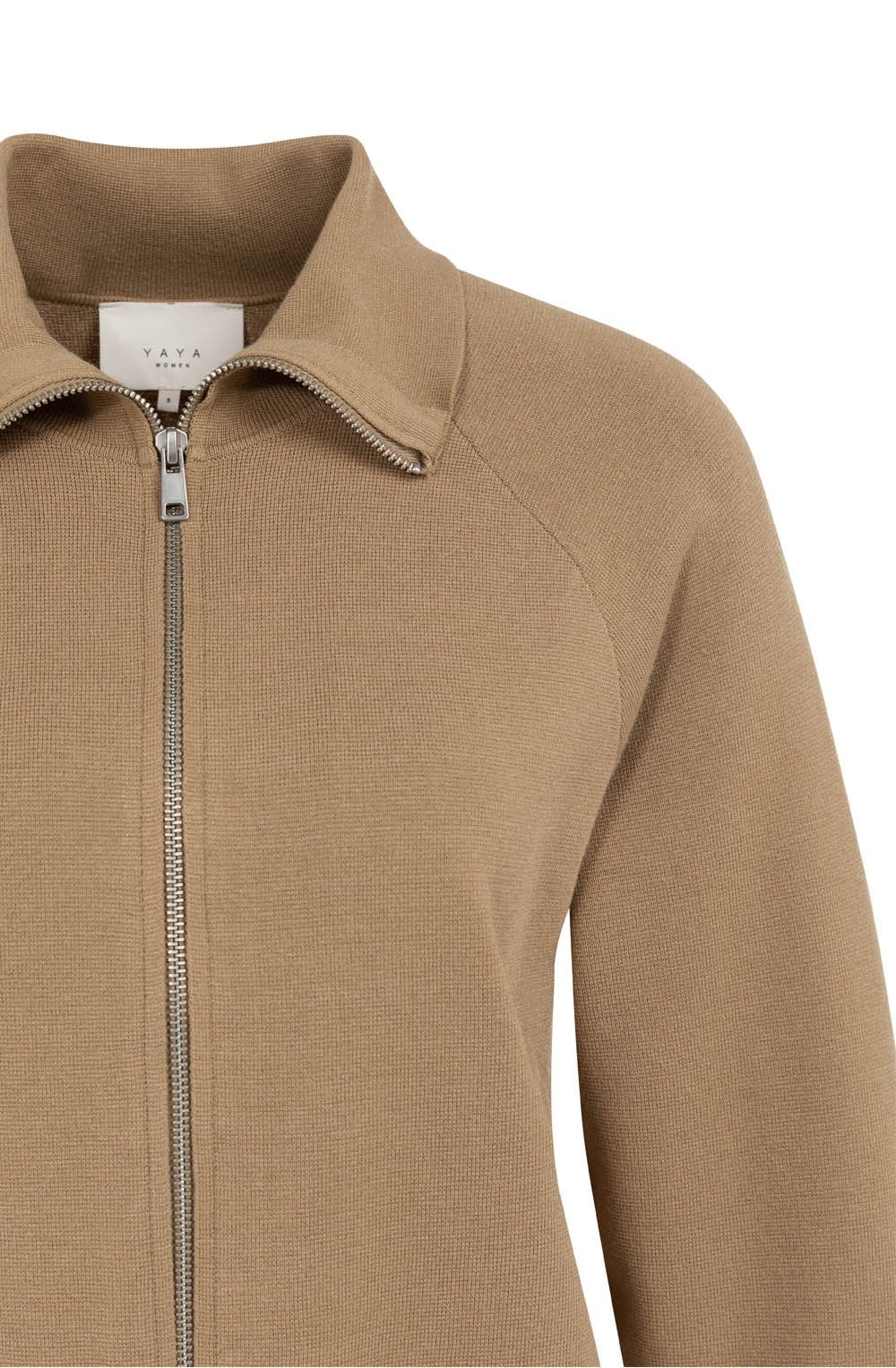 Khaki Green Zip Cardigan