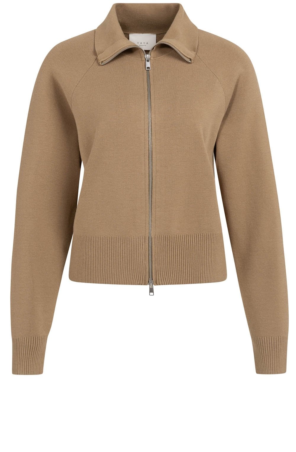 Khaki Green Zip Cardigan