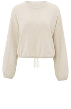 Light Beige Drawstring Hem Jumper