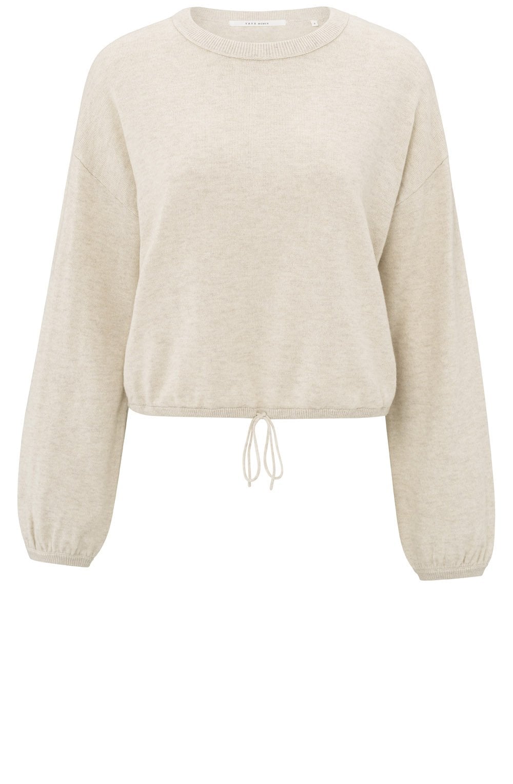 Light Beige Drawstring Hem Jumper