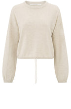 Light Beige Drawstring Hem Jumper