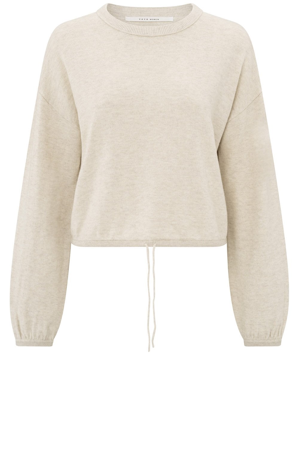 Light Beige Drawstring Hem Jumper