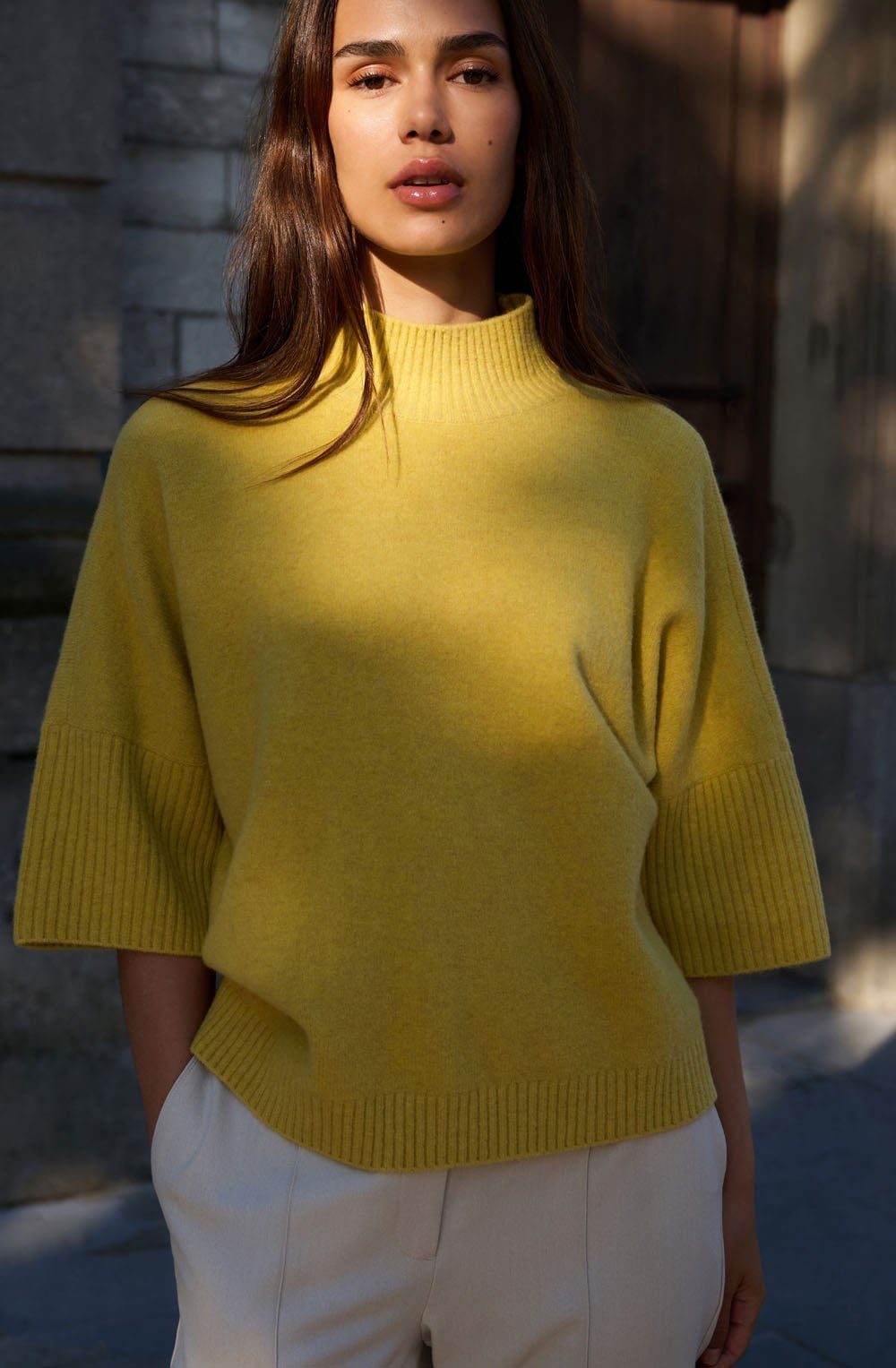 Moss Green High Neck Jumper