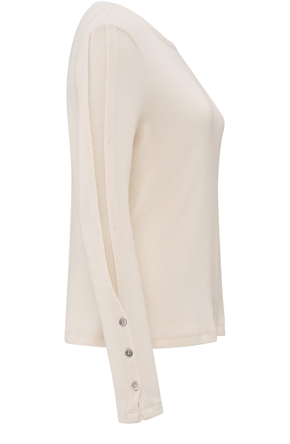 Off White Detailed Sleeve Jersey Top