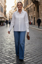 Off White Shirt with Removable Collar and Cuffs