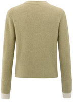 Olive Green Contrast Detail V Neck Cardigan