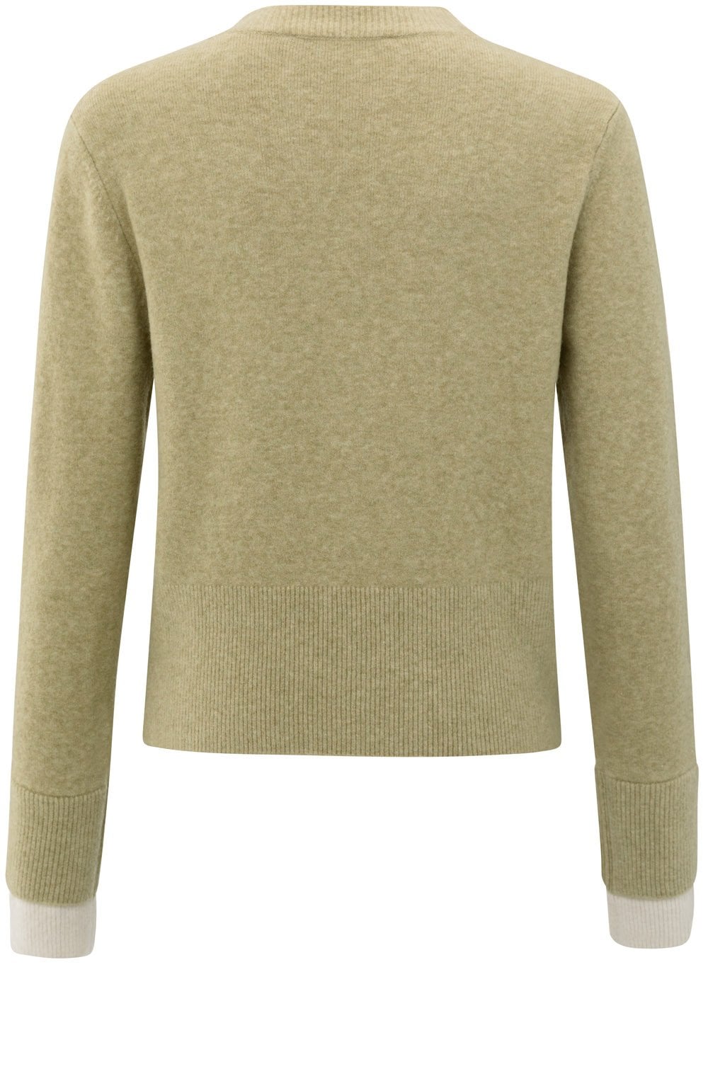 Olive Green Contrast Detail V Neck Cardigan