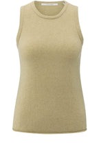 Pale Olive Melange Relaxed Sweater and Matching Knitted Tank Top