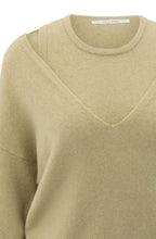 Pale Olive Melange Relaxed Sweater and Matching Knitted Tank Top