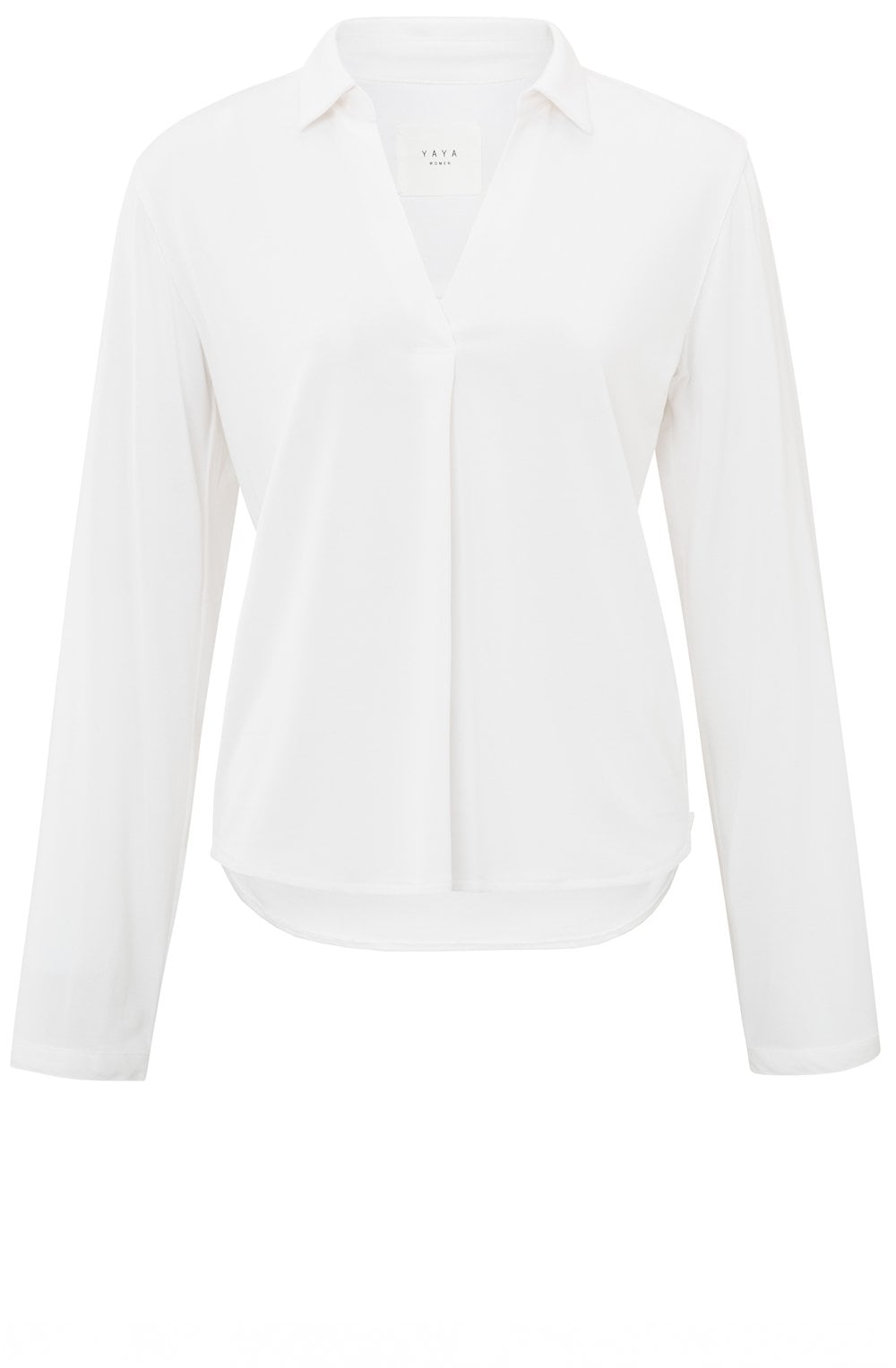 Pure White Collared Jersey Top