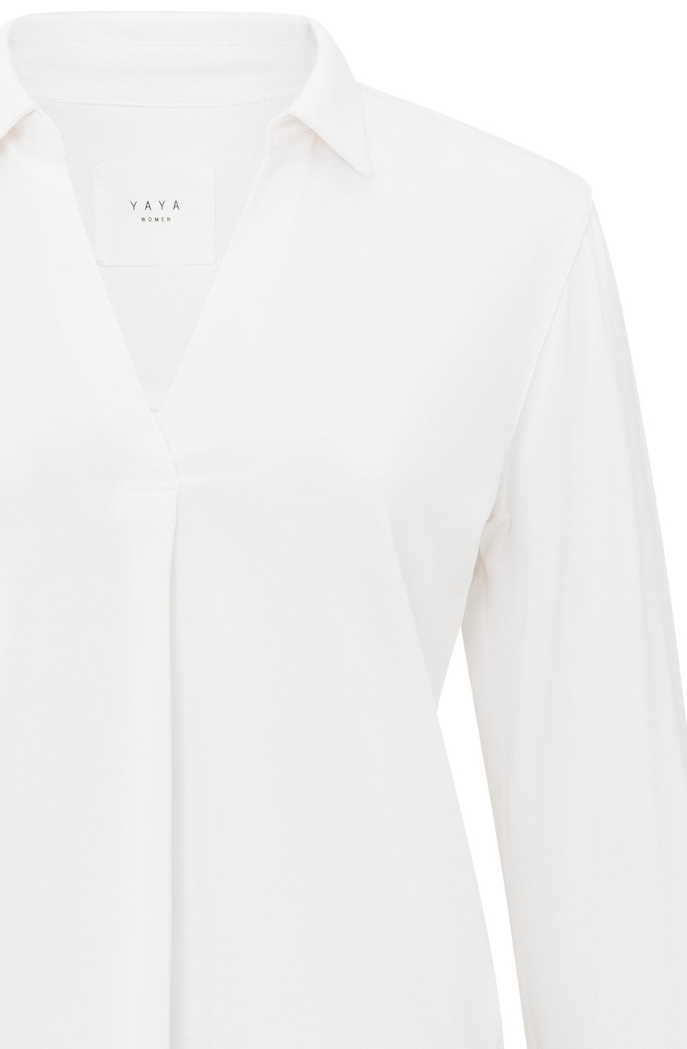 Pure White Collared Jersey Top