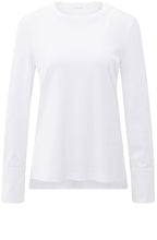 Pure White Woven Cuff Jersey Top