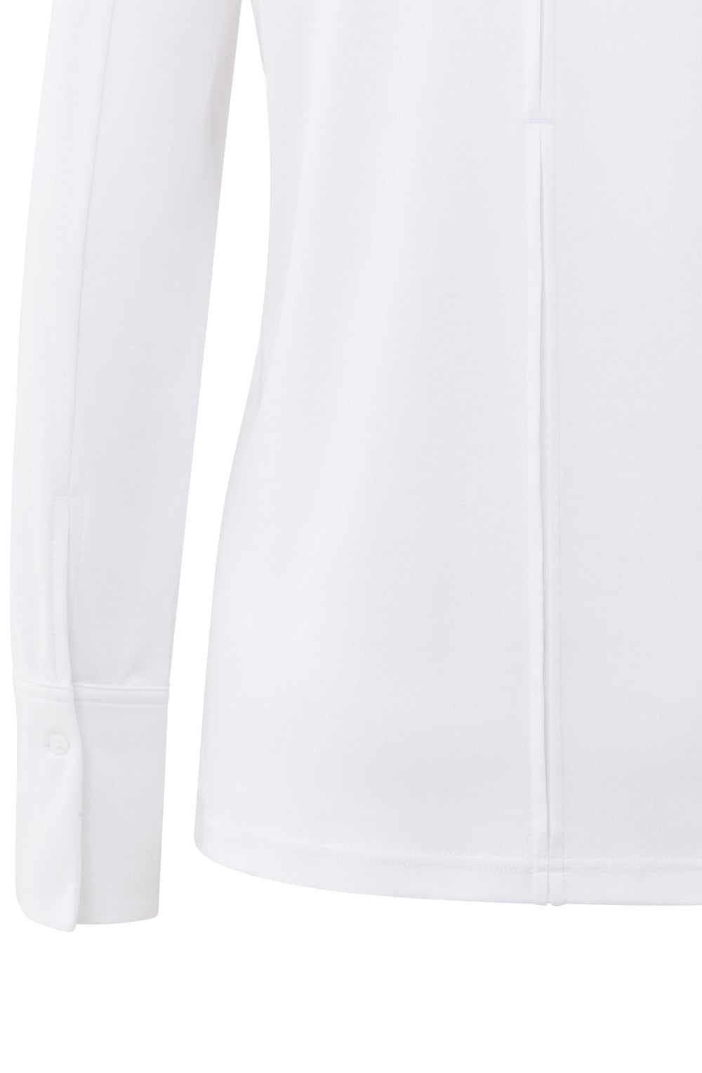Pure White Woven Cuff Jersey Top