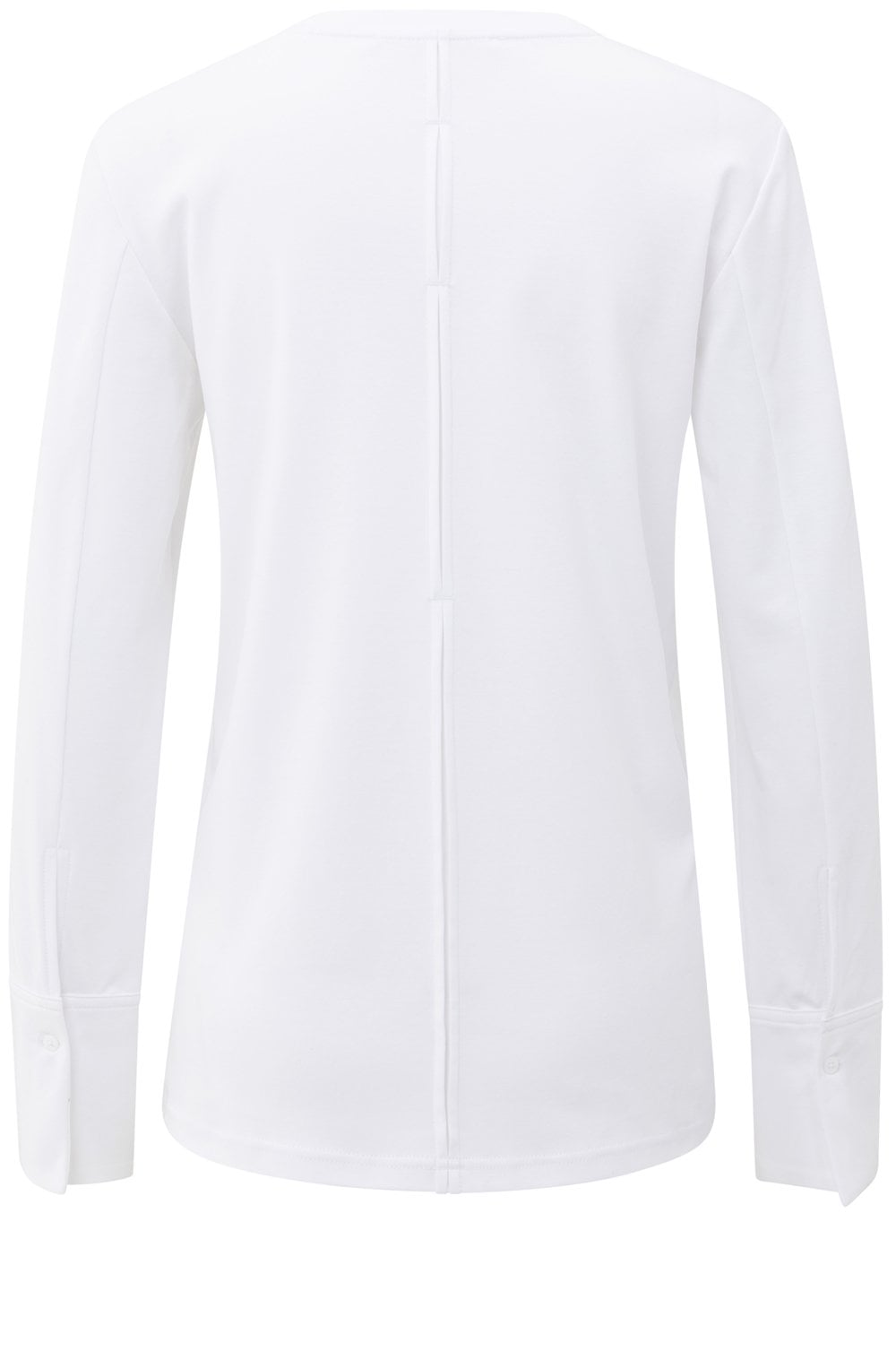 Pure White Woven Cuff Jersey Top
