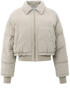 Sand Beige Cropped Padded Jacket