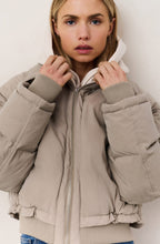 Sand Beige Cropped Padded Jacket