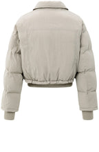 Sand Beige Cropped Padded Jacket