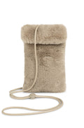 Sand Beige Faux Fur Phone Bag