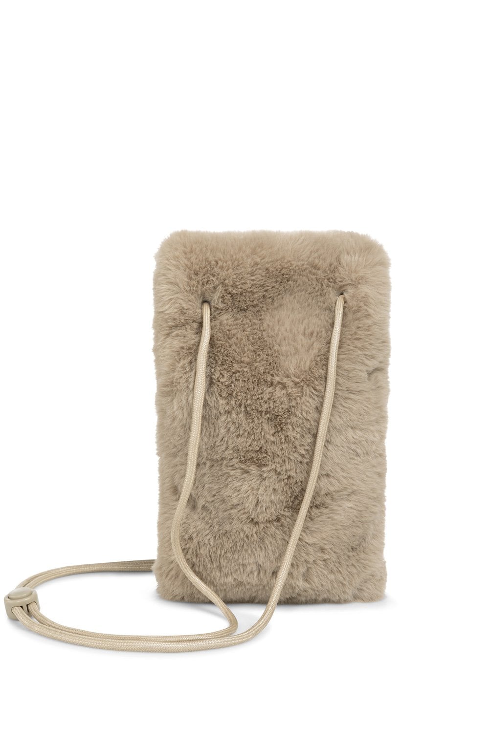 Sand Beige Faux Fur Phone Bag