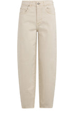 Sandstone Beige High Waist Barrel Jeans