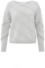Sky Grey Diagonal Textured Knit Jumper