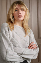 Sky Grey Diagonal Textured Knit Jumper