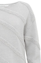 Sky Grey Diagonal Textured Knit Jumper