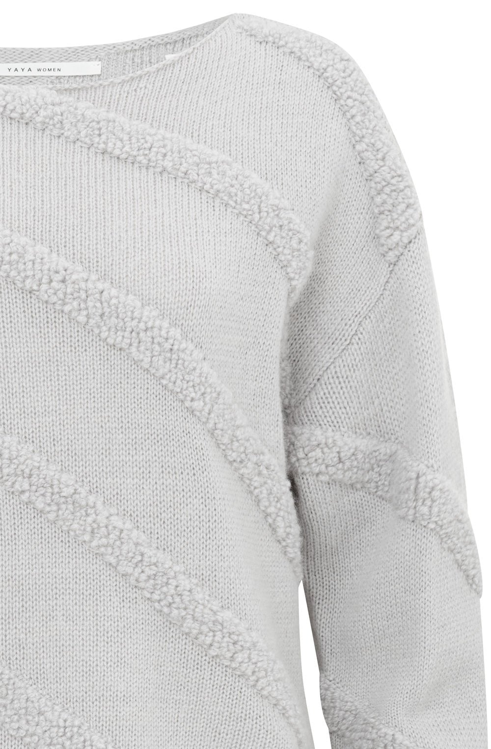 Sky Grey Diagonal Textured Knit Jumper