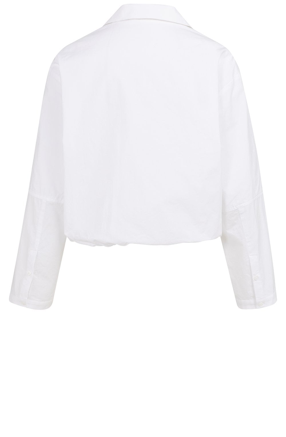White Quarter Zip Balloon Blouse