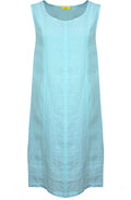 Aqua Blue Linen Shift Dress