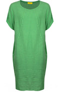 Deep Green Linen Tulip Dress