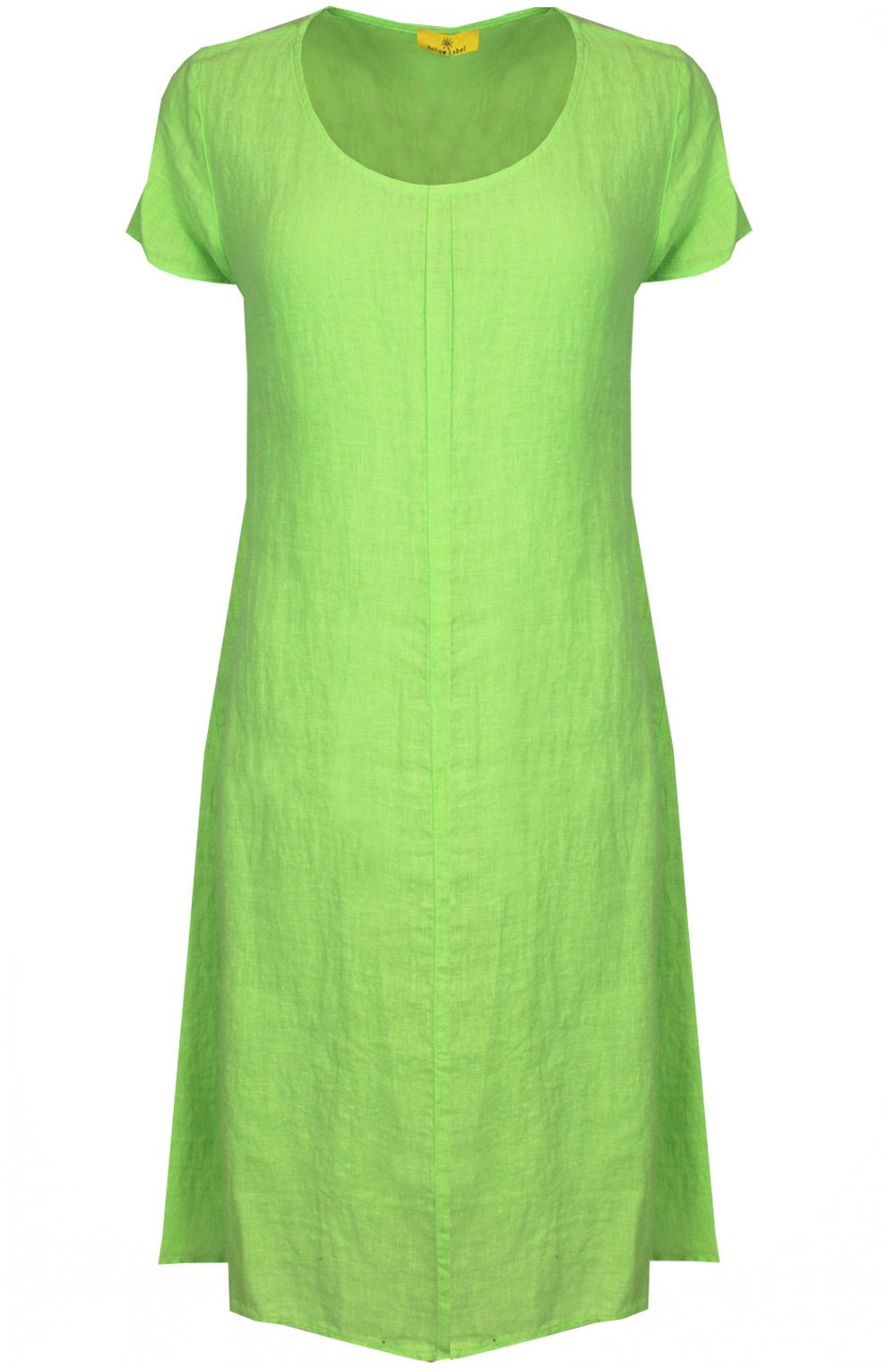 Lime Linen A Line Dress