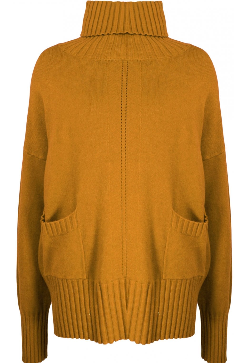 Mustard High Neck Oversized Jumper