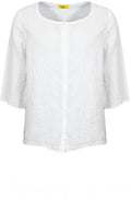 White Linen Button Down Blouse