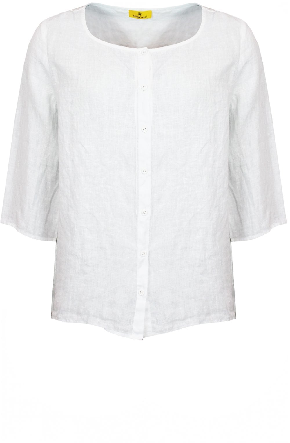White Linen Button Down Blouse