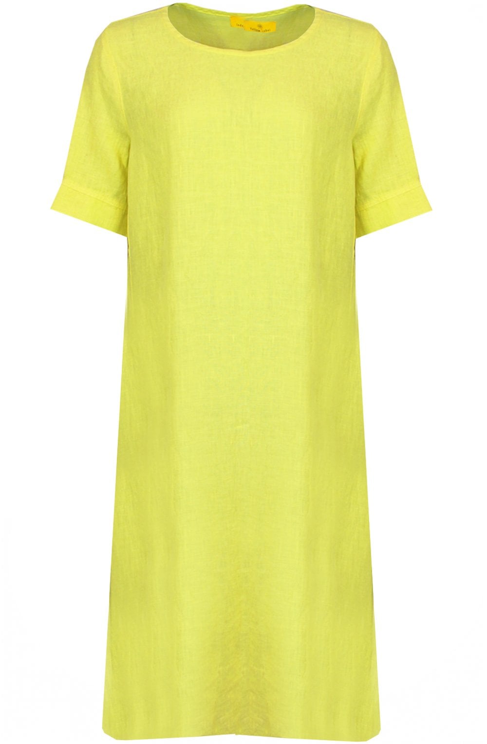 Yellow Linen Loose Fit Dress