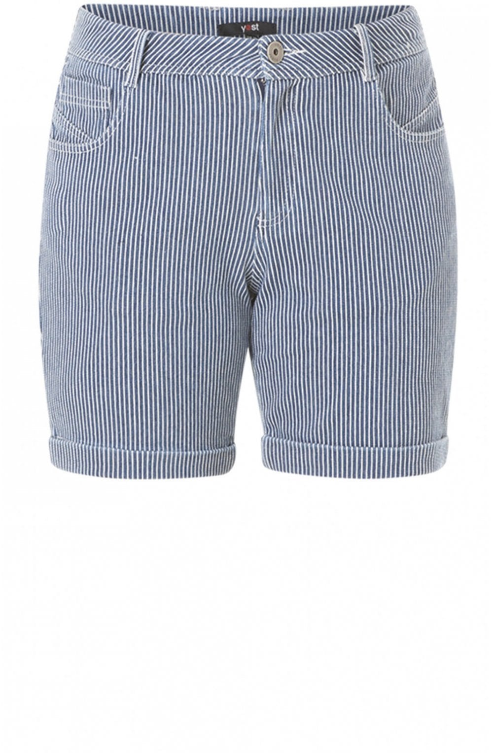 Blue & White Striped Shorts