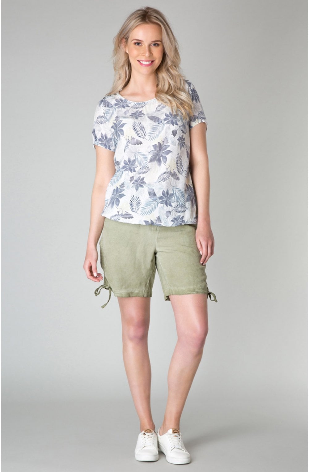 Soft Blue Floral Print Top