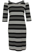 Striped Cold Shoulder Dress