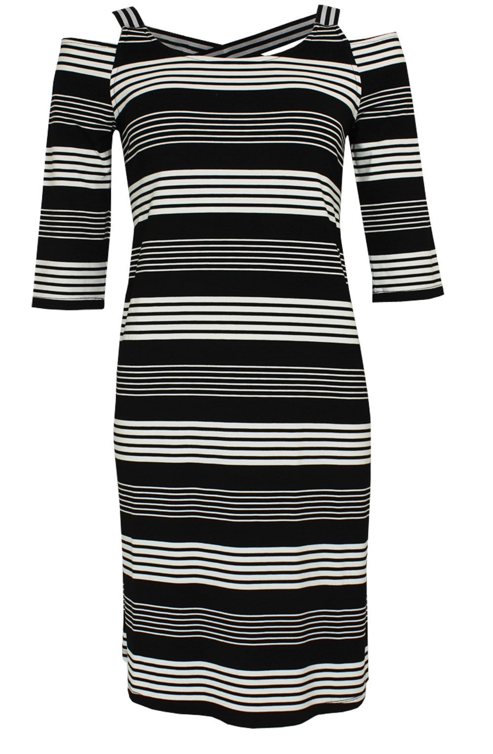 Striped Cold Shoulder Dress
