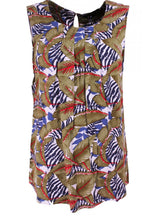 Tropical Leaf Print Top