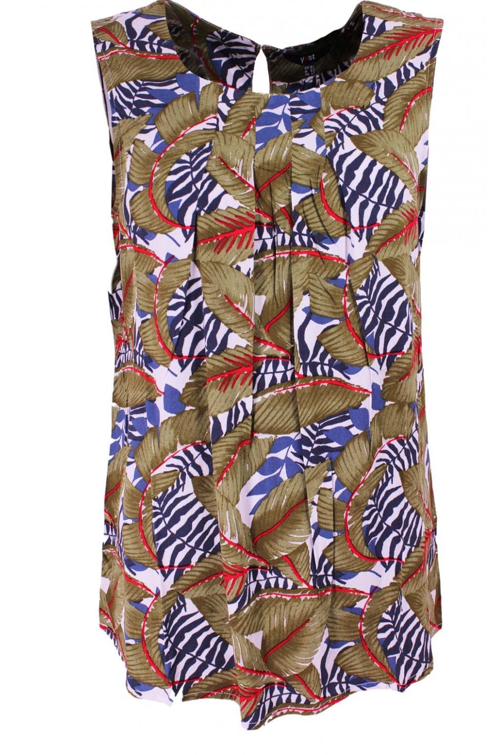 Tropical Leaf Print Top